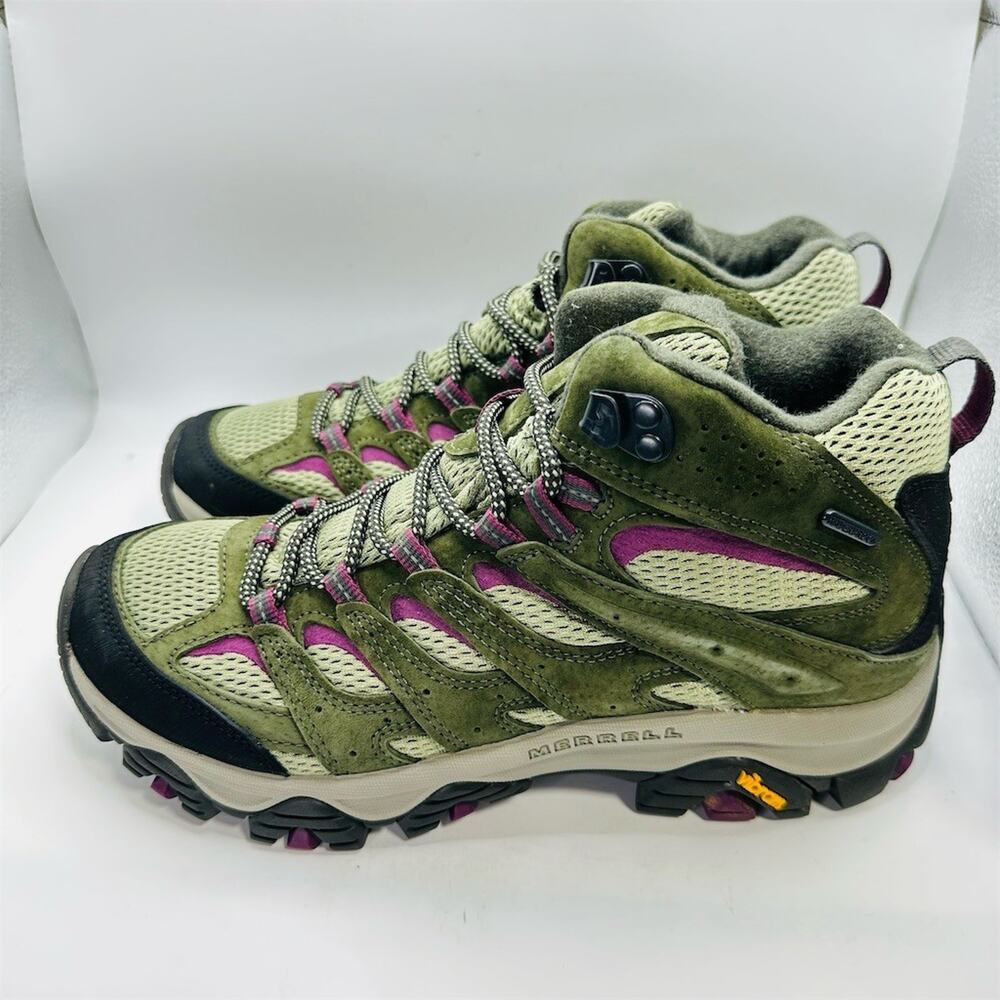 Merrell Moab 3 Mid Waterproof Lichen Mulberry Boots J035852 Womens Size 9 US - Picture 3 of 11